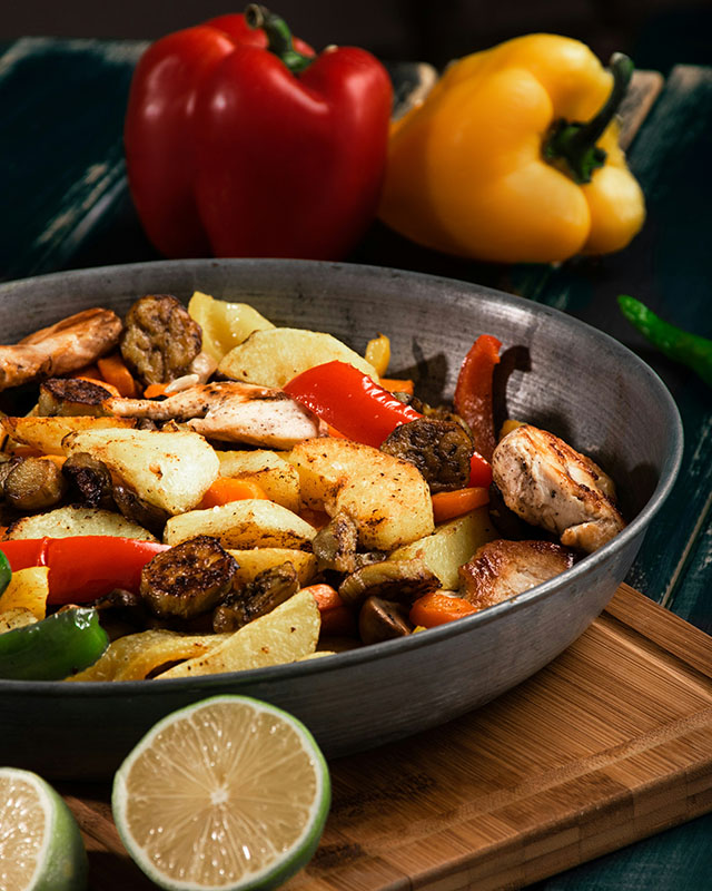 Loaded Chicken Fajita & Potato Skillet
